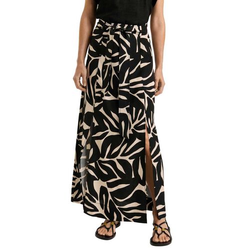 Veronika Maine Black Foliage Maxi Skirt